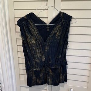 Women's Navy and Gold Top